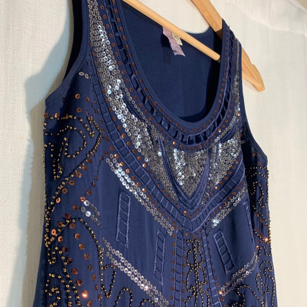 Embroidered Sequined Mini Dress (NWOT)
